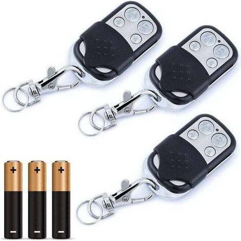 Pack of 3 Garage Door Remote Controls, Universal Garage Gate Remote Control, Remote Control Cloning with 4 Buttons and Fixed Frequency 433.92 MHz for Garage Doors, OUYLAF (1/5)