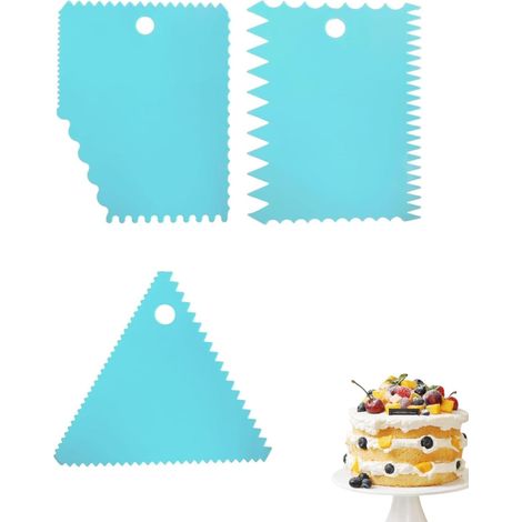 Lot de 3 Peignes à Carrelage Crantés Bleus, Spatule Raclette Robuste pour Pose de Colle (1/5)