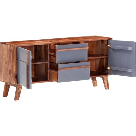 Maison Exclusive - Credenza Grigia 120x30x55 cm in Legno Massello