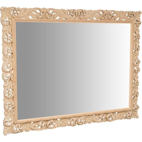 Miroir Mural à accrocher  EN BOIS EN FINITION BRUTE FABRIQUE EN ITALIE