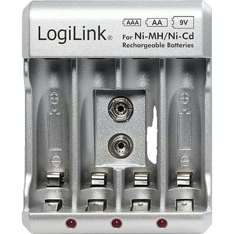 Chargeur pour piles AA/AAA/9V Ni-MH/Ni-Cd, Logilink (1/5)