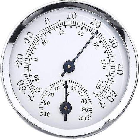 Mini thermomètre-hygromètre analogique rond mural (1/5)