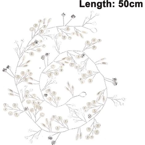 Couronne De Cheveux Perles Et Cristaux - Accessoire De Mariée Pour Coiffure Élégante - 1 Pièce (1/5)