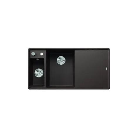 Evier Blanco Axia III 6S-F Silgranit avec planche en verre - CAFE - Egouttoir A droite