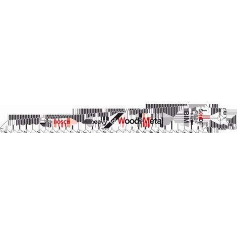 Bosch – Lame de scie sabre 150mm pour bois dur et métal – Denture 4,3mm pour coupes plongeantes – Corps conique pour accès difficile – 260865259 (1/9)