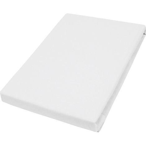 Vario Jersey-Spannbetttuch weiß, 190 x 200 cm Spannbettlaken (1/2)
