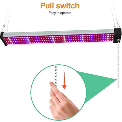 LED-Pflanzenlampe für Zimmerpflanzen, Vollspektrum, verkettbar, 5000K Tageslicht/620nm Rot/465nm Blau, IP20 Wa