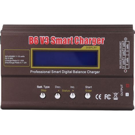 Chargeur d'équilibrage intelligent 2S-6S, testeur de résistance interne de décharge haute tension, chargeur B6 V3, kit de prise GNB27 et PH2.0, carte de charge série (1/5)