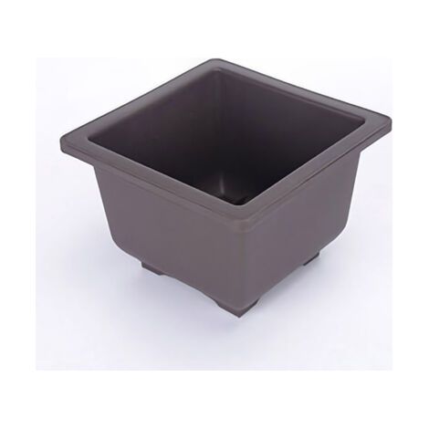 Pot en Plastique Imitation Zisha Rectangulaire Épais Mat Brun pour Succulentes Pépinière de Lithops avec Plateau Optionnel Taille Petite Carrée Profonde -