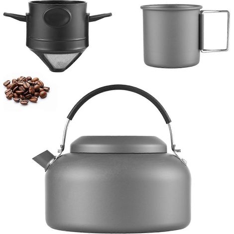 Wasserkocher mit Becher und Kaffeefilter für Outdoor-Aktivitäten, 1,4 l