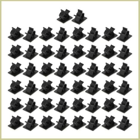 Cocosity Clip de câble 50pcs Câble Clips Clips Adhesive Nylon Wire Cord Corde Cable Cable Clipcable Gestion moto d'amenagement (1/5)