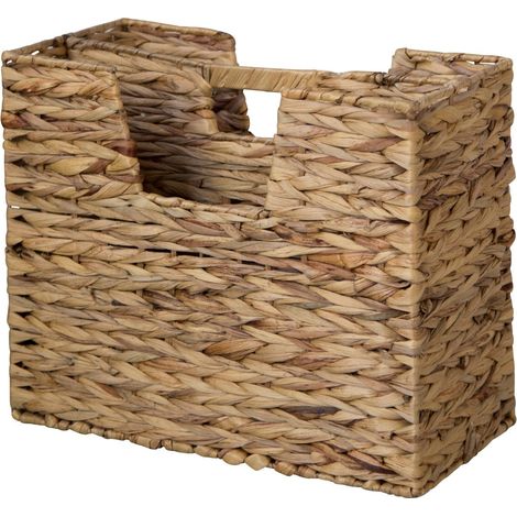 Portariviste in giacinto d'acqua intrecciato 2 scomparti 40x34x20 cm DIV06013