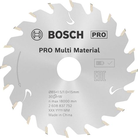Bosch – Lame de scie circulaire 85mm 30 dents 2608837752 – Pour bois dur et métal – Ø alésage 15mm – Coupe nette sans éclat (1/10)