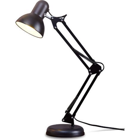 Lampe de travail rétro en métal, lampe de lecture flexible pour bureau, chevet ou atelier, lampe d'architecte à bras articulé avec ampoule LED offerte – ACKERMAN (1/5)