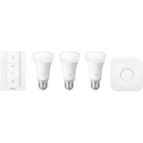Kit di avviamento Philips Hue bianco 9W LED 3 lampadine (1/5)