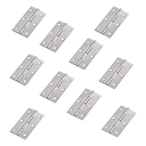 10 charnières de porte en acier inoxydable pour meubles, longues de 55 mm x 34 mm (1/5)