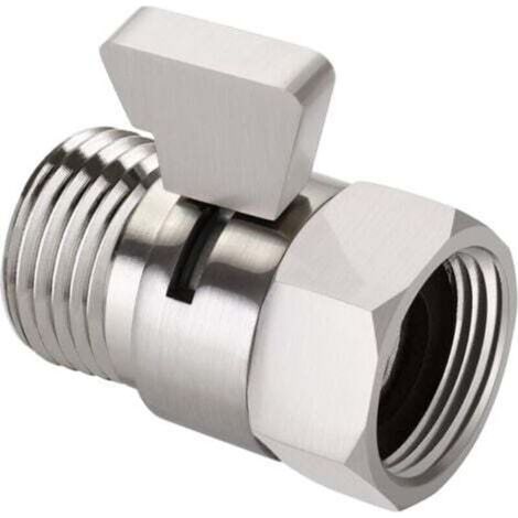 Robinet de réglage du débit d’eau en nickel brossé pour douche, raccord laiton G1/2, pression ajustable (1/5)