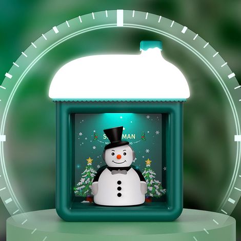 Veilleuse igloo, décoration de Noël, bonhomme de neige vert, lumière blanche chaude rechargeable et à intensité variable (1/5)