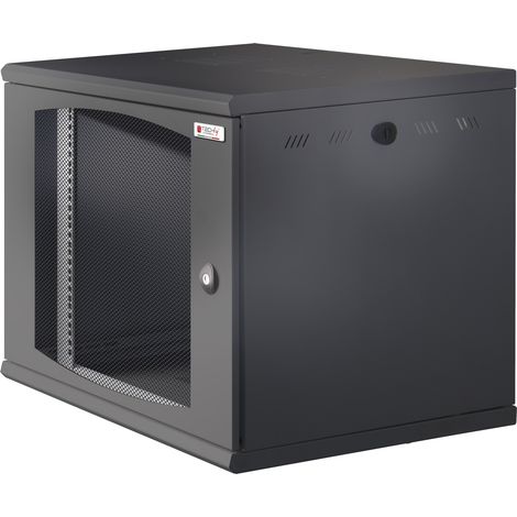 Techly Professional Armadio Rack 19'' a muro 10U sezione unica P 500mm Porta Grigliata Nero
