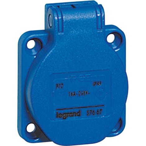 Legrand – Prise de courant P17 à encombrement réduit – IP54 – 16A – 250V – 2P+T – Plastique – Pour chantiers intérieurs et extérieurs