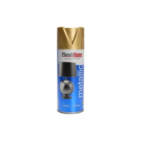 Plastikote Metallic Brass Finish 400ml Decorative Spray Can for Indoor and Outdoor Use