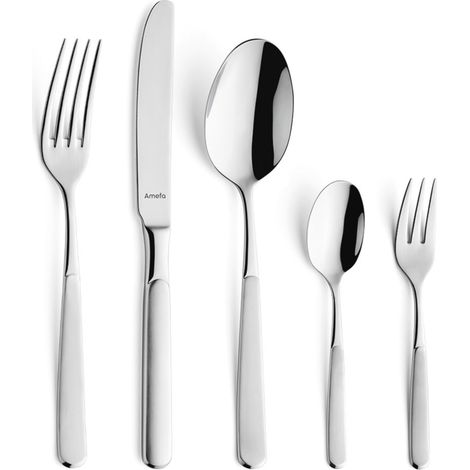 Ménagère 60 pièces, Couverts Pour 12 Personnes, Passent Au Lave-vaisselle, Acier Inoxydable 18/10, Ne Rouille Pas, Bord Denté Spécial, Acier Durci À Lame (1/5)
