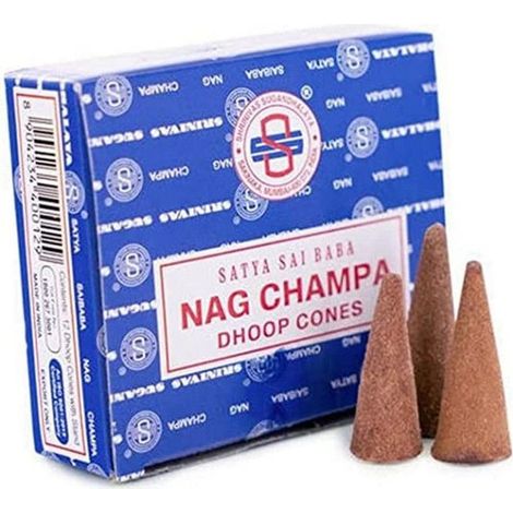 Encens - Satya - Nag Champa - 12 Cônes - Plantes Naturelles - Origine Inde (1/2)
