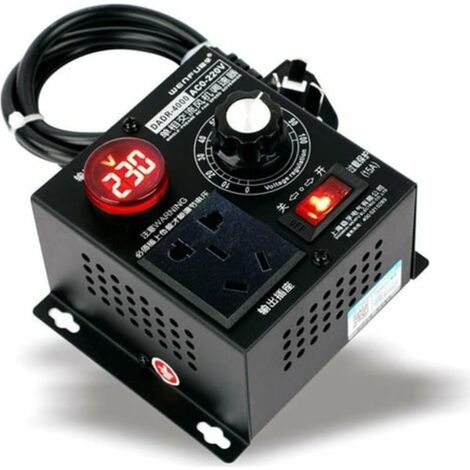 Variateur de vitesse SCR 4000W 220V AC, régulateur de tension pour moteur et ventilateur, gradateur à angle de phase 9A, contrôleur de puissance réglable (1/4)