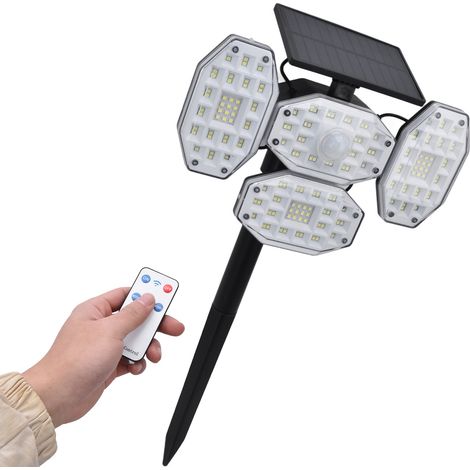 Lampe murale solaire 164 LED IP65 étanche 2000 lm haute luminosité, lampe décorative solaire pour jardin et terrasse (1/5)