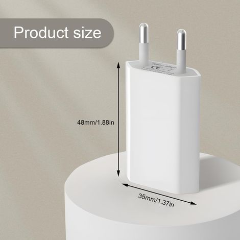 4 Pièces Chargeur Rapide USB Adaptateur de Prise Universel 5V/1A,Embout Chargeur Adaptateur Universel,pour Smartwatch/Téléphone Portable/Écouteurs/Tablette