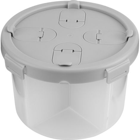 Boîte de rangement alimentaire semi-transparente 4 compartiments gris clair 1,8L pour grains et épices cuisine (1/5)