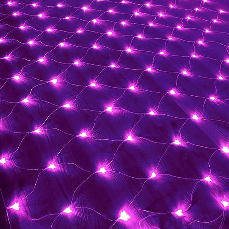 Guirlande Lumineuses Filet,192 LED Filet Lumineux 3M X 2M 8 Modes énergie étanche,Dimmable pour Chambre Noël Mariage Soirée Maison Jardin,Violet (1/5)
