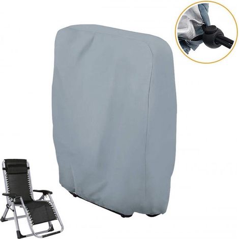 Housse de bain de soleil de jardin imperméable - 71 x 20/34 x 110 cm - Pour extérieur, jardin, balcon ou terrasse - Gris (1/5)