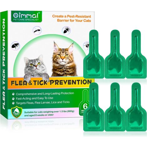 Collier Anti Puces pour Chat - Collier Chat Anti Puces et Tiques - Collier pour Chats 24 Mois de Protection (4 pièces) (Vert) (1/5)