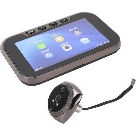Judas vidéo avec caméra frontale 1080p, sonnette intelligente électronique avec détection de mouvement, 2 MP, écran 4,5 pouces, grand angle de 135°. (1/5)