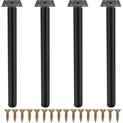 Pieces Furniture Legs, 30 cm/11.81 Inches Adjustable Furniture Feet, Metal Fixing Support Feet for Furniture/Table/Chair/Desk/Kitchen/Cabinet/Sofa (1/4)