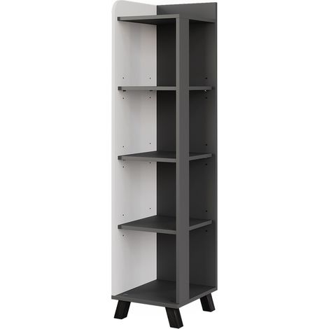 Midischrank Karen, Anthrazit/Weiß, 30 x 128 cm mit Fächern, Vicco (1/5)