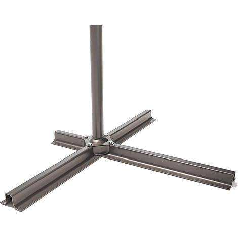 Ombrellone 3x3 M Decentrato Retrattile Braccio Rotabile 360° Chiusura Manovella Base A Croce Giardino Esterno Piscina Bar In Acciaio Inossidabile Telo 180 g/m2 Impermeabile Anti UV (Bianco) - Colore: