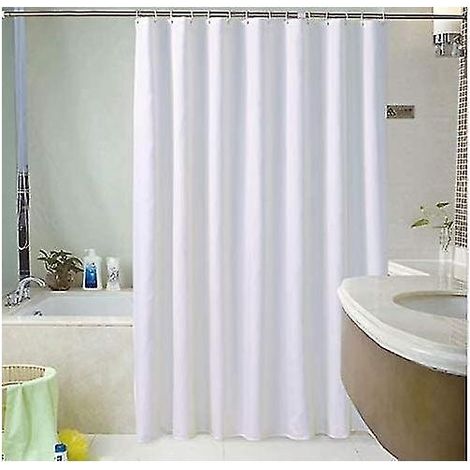Rideau de douche blanc simple - 180 x 220 cm - Extra long Stcyv (1/4)