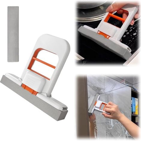 Mini balai éponge 13 x 15 cm - nettoyeur pliable pour bureau et salle de bain (1/5)