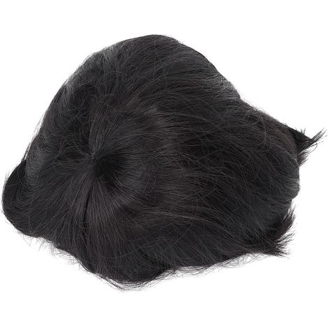 Perruques courtes noires pour hommes, finement taillées, duveteuses, naturelles et respirantes, avec un filet offrant une bonne tenue et un usage quotidien. (1/5)