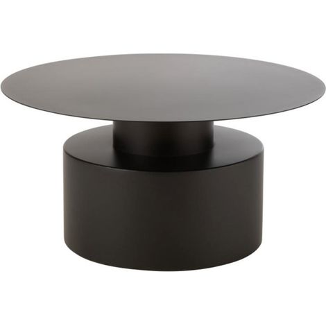 Table Basse en Métal "Gregorio" 80cm Noir (1/5)