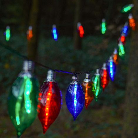 7.8m Outdoor Flame Effect LED Christmas Fairy Lights Multi Colour Plug In (1/2)