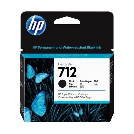 HP 712 (3ED71A) Tintenpatrone, Schwarz (1/3)