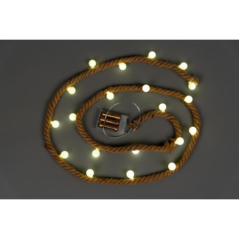 Christmas Party Room Wall Decorations 20 LED Battery Operated Hemp Rope String (1/5)