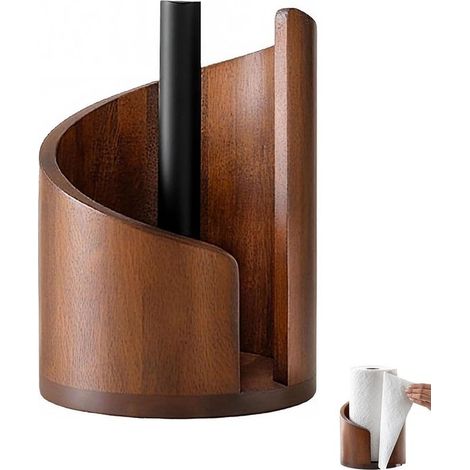Porta fazzoletti in legno, dispenser per fazzoletti, dispenser per fazzoletti moderno, dispenser per fazzoletti autoportante, 29 x 20 cm, colore legno naturale, per il bagno (1/5)