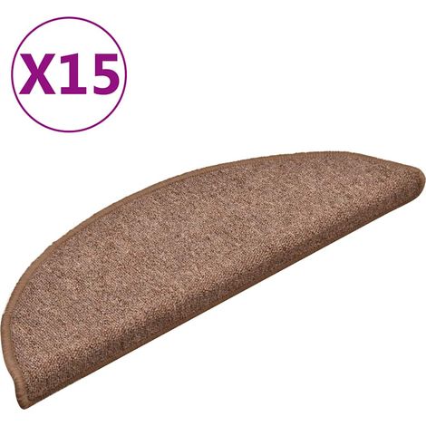 Maison Exclusive - Tappetini per Scale 15 pz Marroni 56x17x3 cm (1/5)