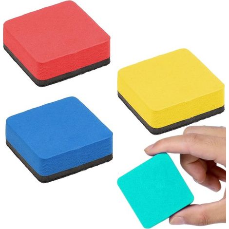 Confezione da 4 gomme per lavagna bianca, detergente per lavagna bianca, piccole gomme per lavagna bianca, gomme colorate per pennarelli per aule, uffici, lavagne bianche, per l'insegnamento (1/5)