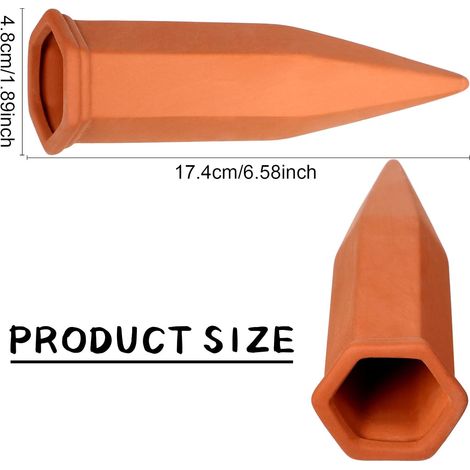Lot de 6 cônes d’arrosage automatique en terre cuite, système d’irrigation pour plantes, distribution progressive de l’eau, idéal pour intérieur, extérieur, maison et bureau (1/5)