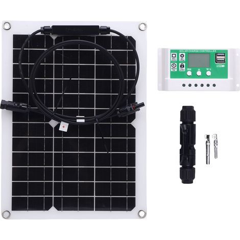 Caricabatterie solare da 15W/18V con regolatore - Multifunzionale, resistente alla pioggia, per serra e campeggio (1/5)